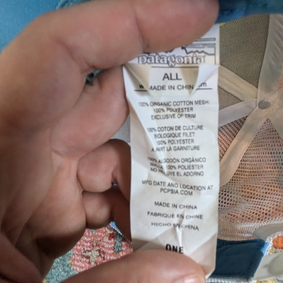 Patagonia P6 Light Yellow and Blue Logo Trucker Hat OS - Picture 5 of 5